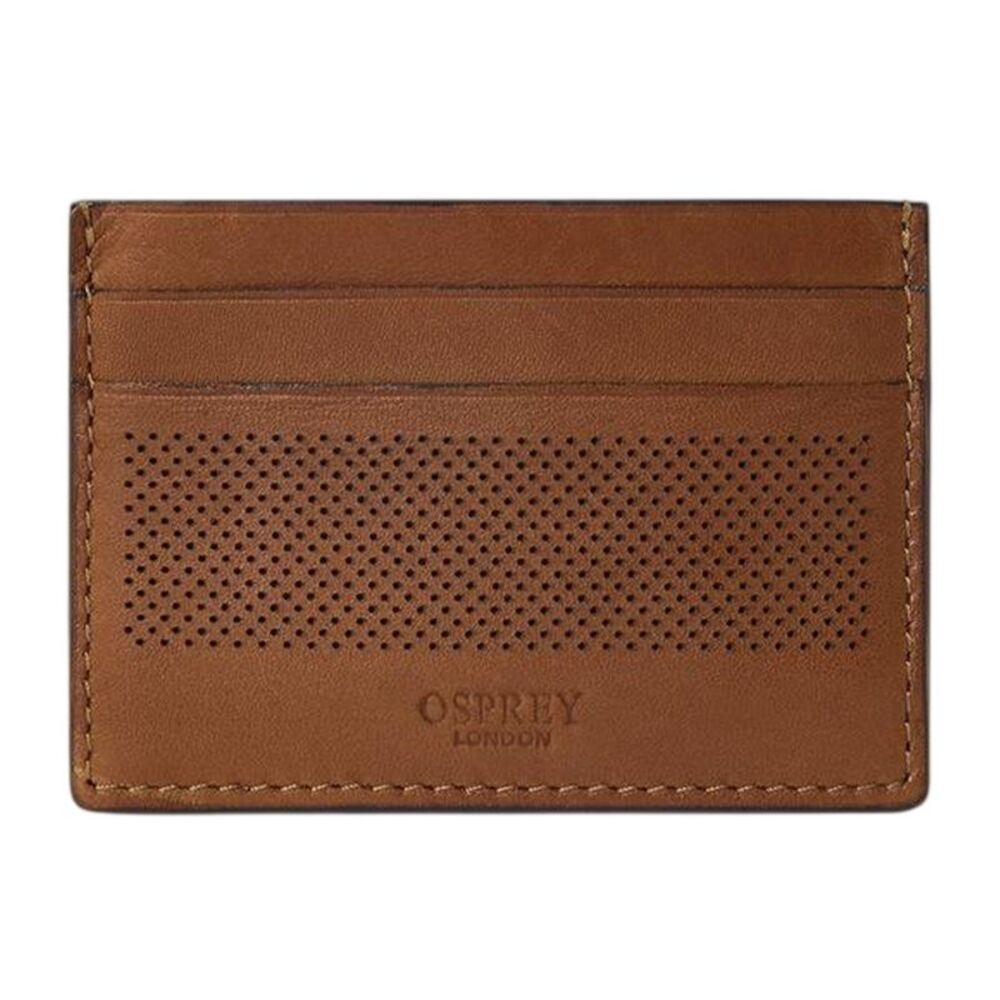 Osprey Arthur Perforated Leather Card Holder / Tan